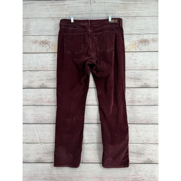 Levi's Demi Curve Classic Rise Slim Leg‎ Corduroy Jeans Women's Size 33 Burgundy - Picture 2 of 10